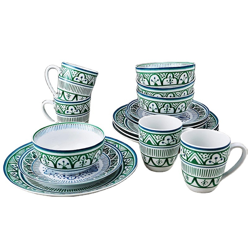 Creative Western Style Colorful Ceramic Dinnerware Set Porcelain Dinner Set With Decal