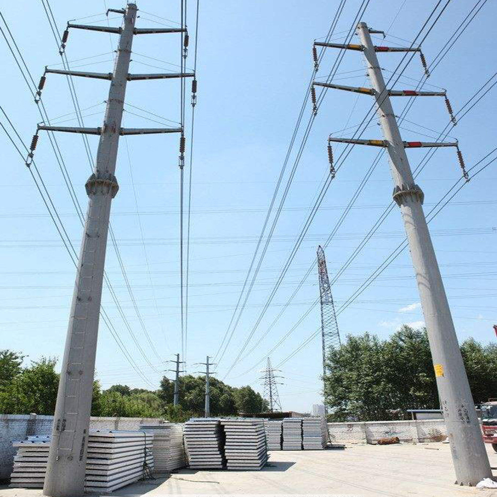 132KV Electrical Power Transmission Line Steel Pole