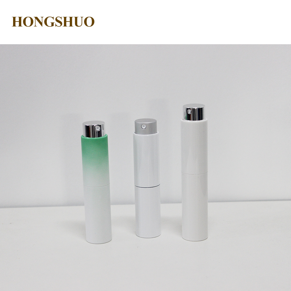 8ml 10ml Transparent Glass Bottle with ABS Portable Rotating Two-Section Gradient Color Telescopic Perfume Flip Top Cap