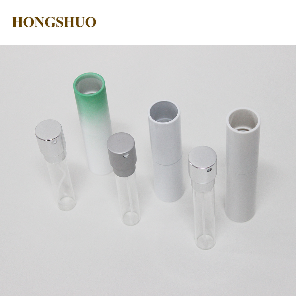 8ml 10ml Transparent Glass Bottle with ABS Portable Rotating Two-Section Gradient Color Telescopic Perfume Flip Top Cap