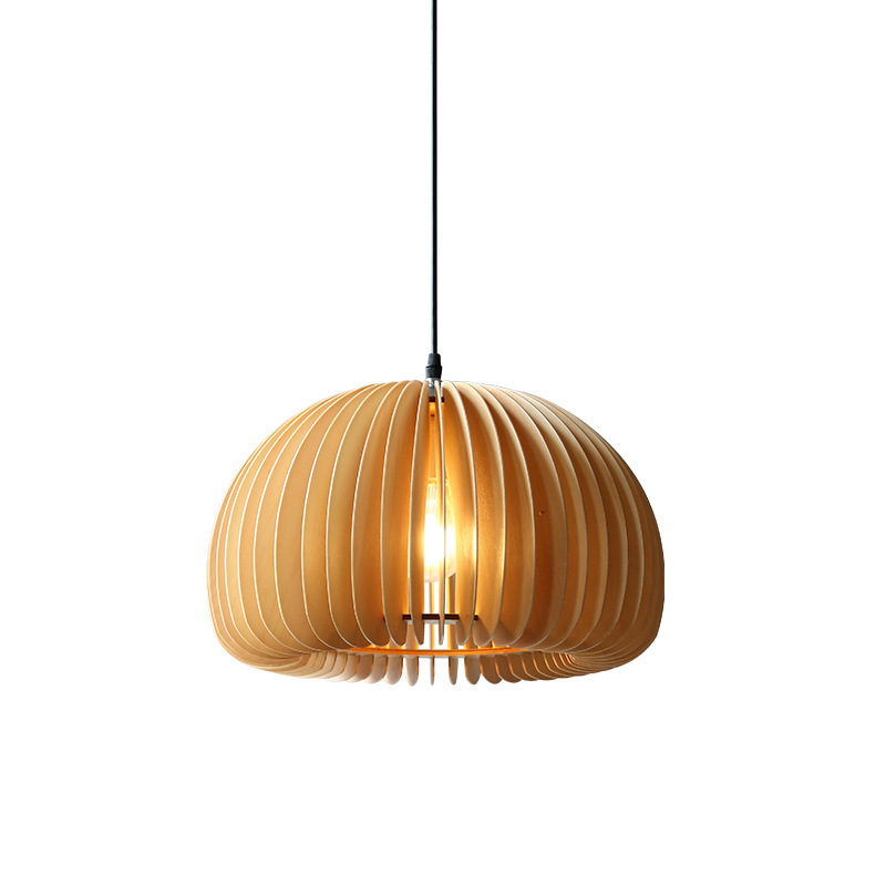 Retro pumpkin chandelier vintage pendant light bamboo hanging lamp for entrance hall bar balcony bedroom restaurant lighting