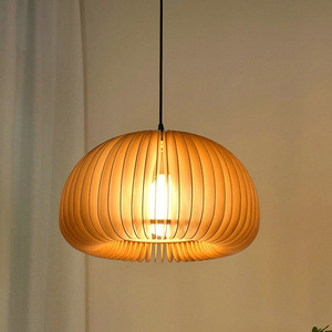 Retro pumpkin chandelier vintage pendant light bamboo hanging lamp for entrance hall bar balcony bedroom restaurant lighting