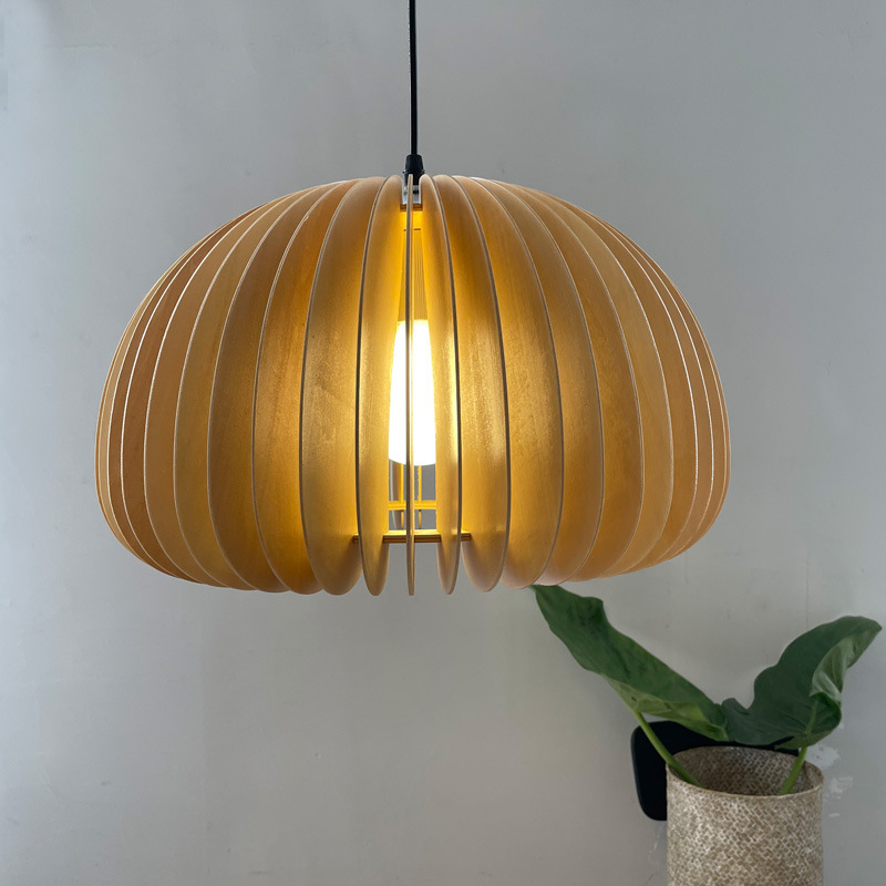 Retro pumpkin chandelier vintage pendant light bamboo hanging lamp for entrance hall bar balcony bedroom restaurant lighting