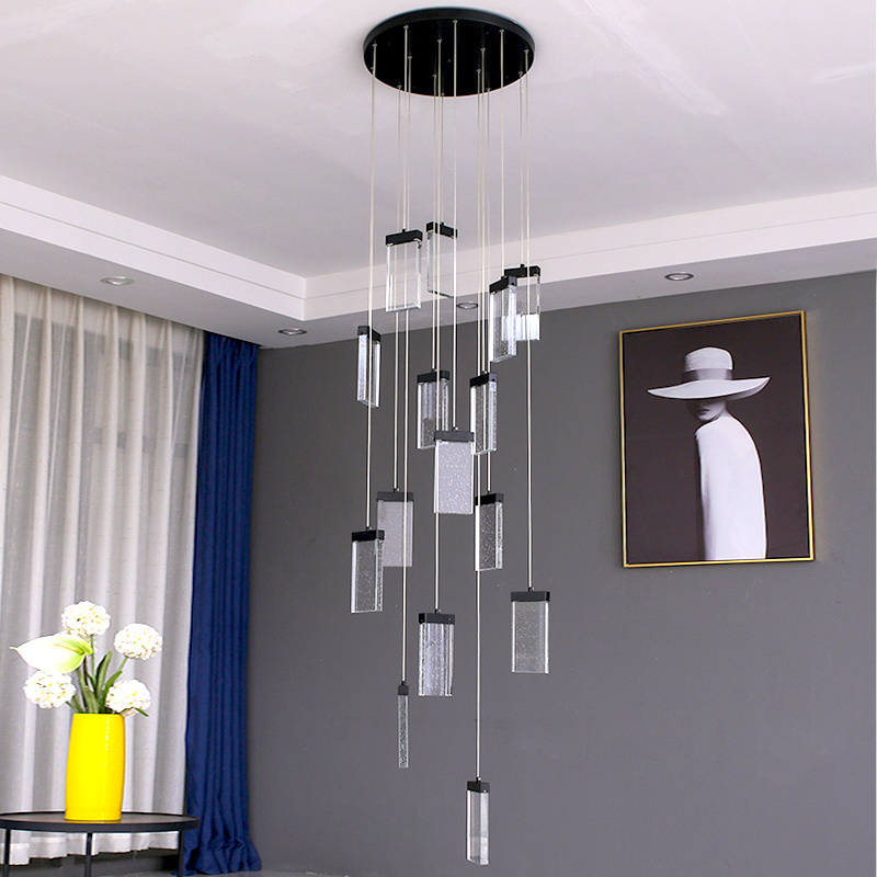 European style ceiling led light fixtures luxury crystal bubble chandeliers pendant lights for dinging hall staircase home decor