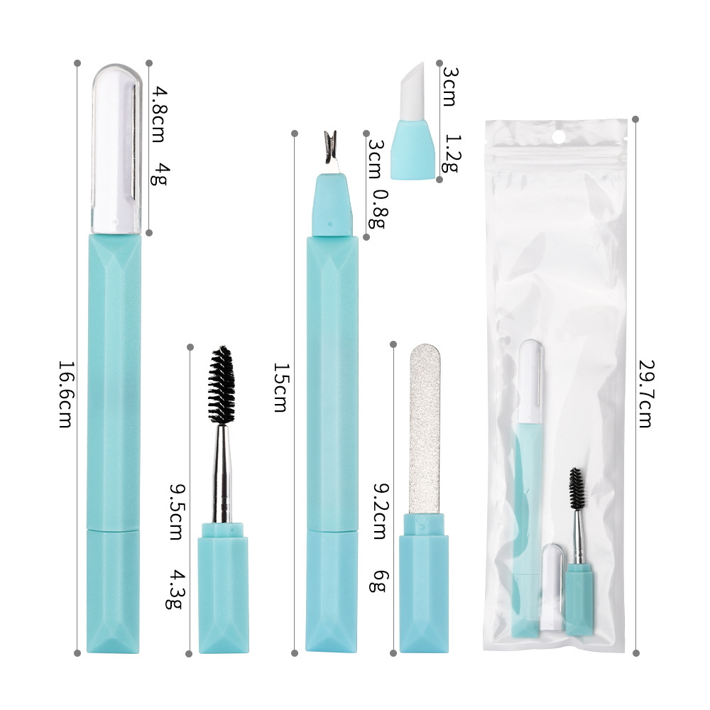 Hongstars New Style Eyebrow Trimmer Eyelash Brush Nail File Two-in-one Eyebrow Trimmer Set for Women Men