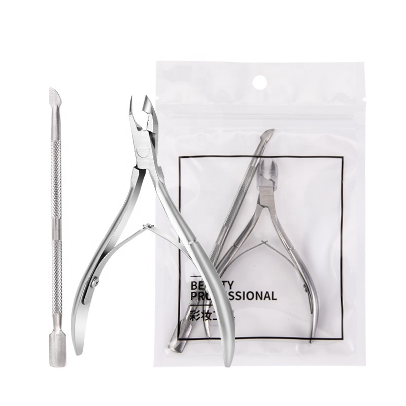 Hot Fast Shipment Professional  Manicure Set Stainless Steel Nail Cuticle  Nipper with pusher