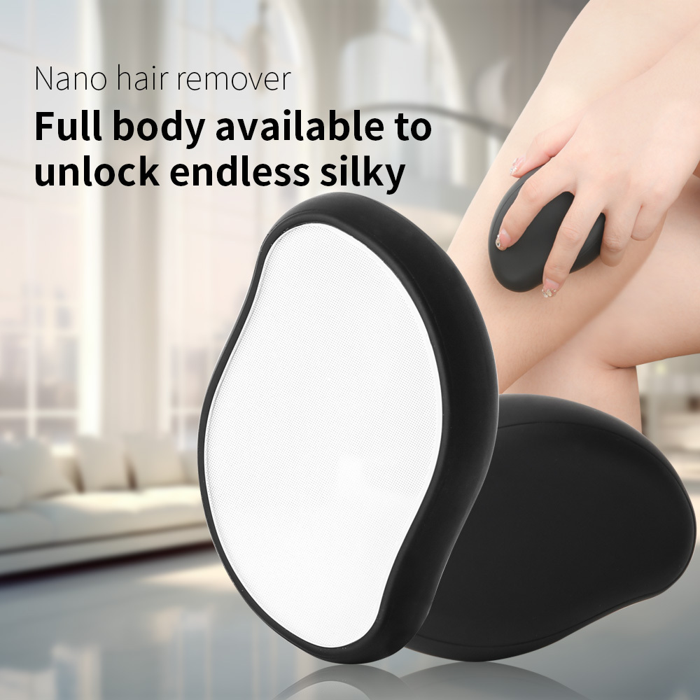 Easy-to-Use Painless Crystal Nano Glass Foot File Rectangle Design with Rubber Coating Black Color Callus Remover