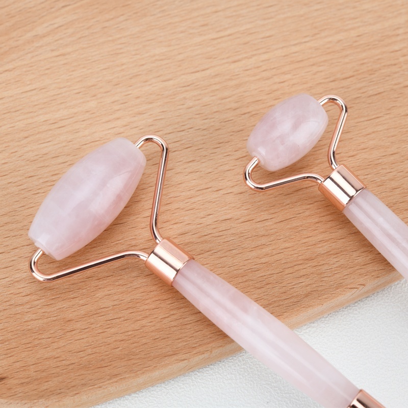 100% Natural Facial Jade Stone Double Rose Quartz Jade Roller