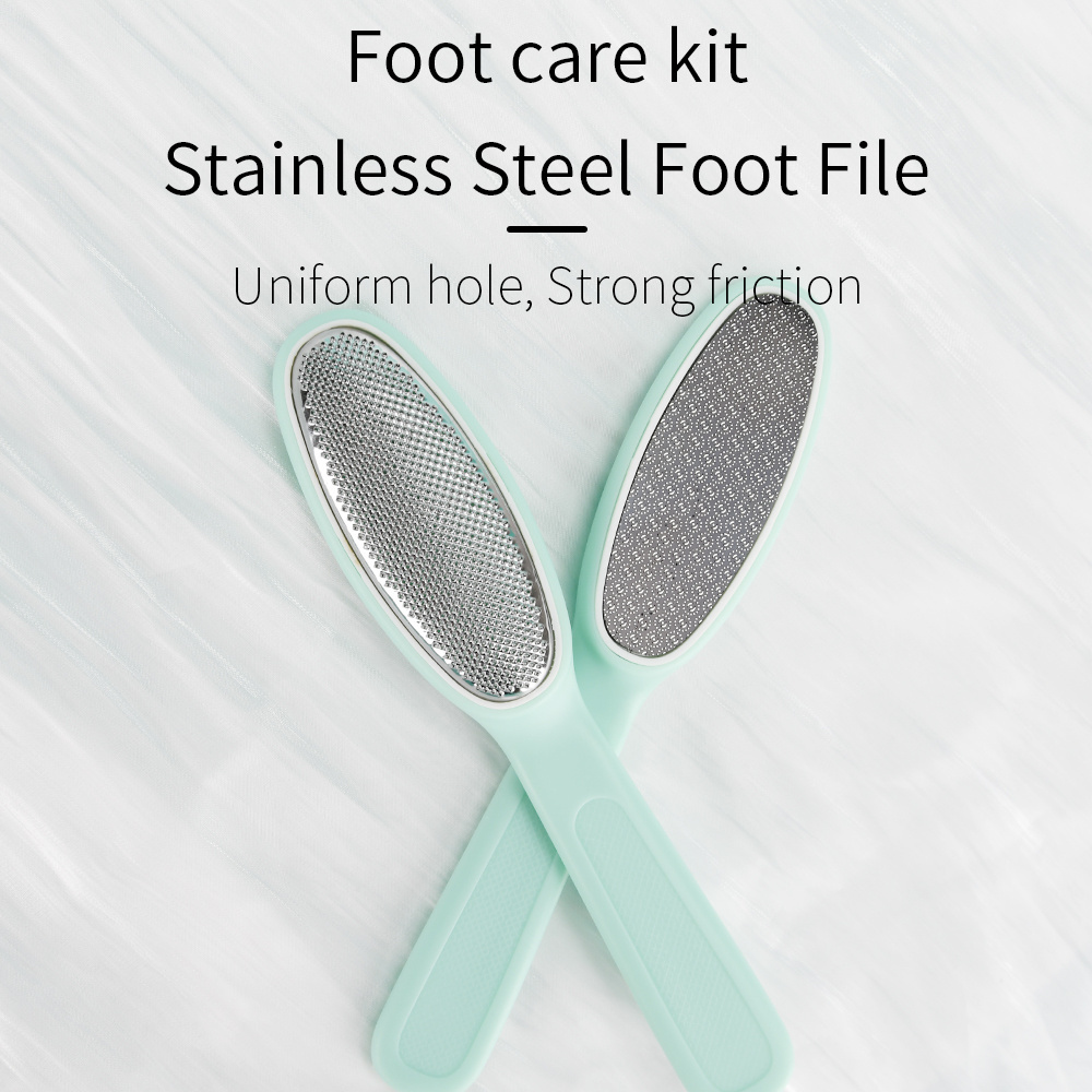 Mint Green Stainless Steel Foot File Skin Remover  Professional Pedicure Callus Remover  for Smooth Feet