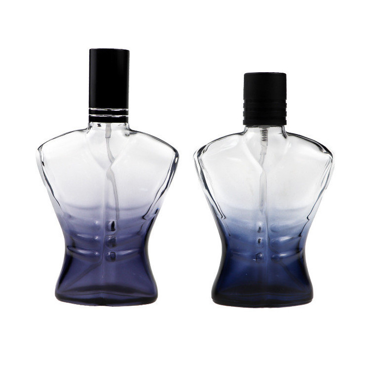 90ml man body shaped cologne glass bottles gradient color