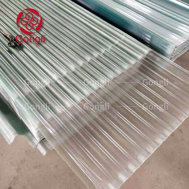 100% waterproof 1-10mm Translucent fiberglass Anti-uv Skylight Roofing Sheet UV pc sheet FRP plastic roof frame