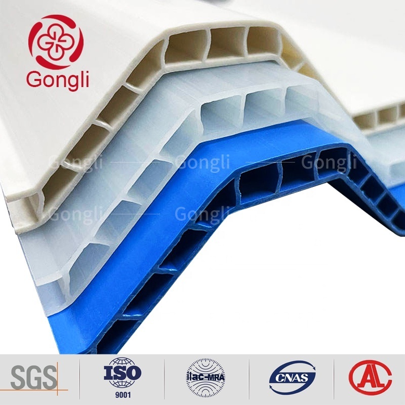 Popular frp roof tile PVC style high quality diamond pc hollow sheet skylight roofing tile connector pc sheet