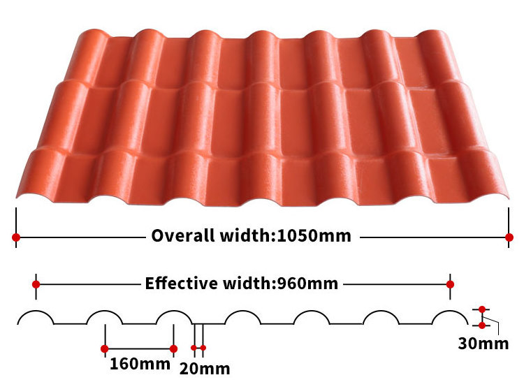 Low price long span PVC roof tiles flexible waterproofing ASAPVC  color roof  philippines