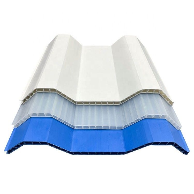 Popular frp roof tile PVC style high quality diamond pc hollow sheet skylight roofing tile connector pc sheet