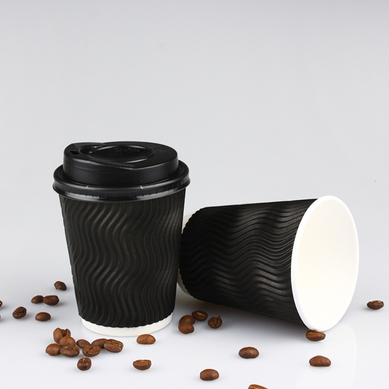 raw materials ripple wall cups 8 oz coffee paper cup printing logo paper cups with lid