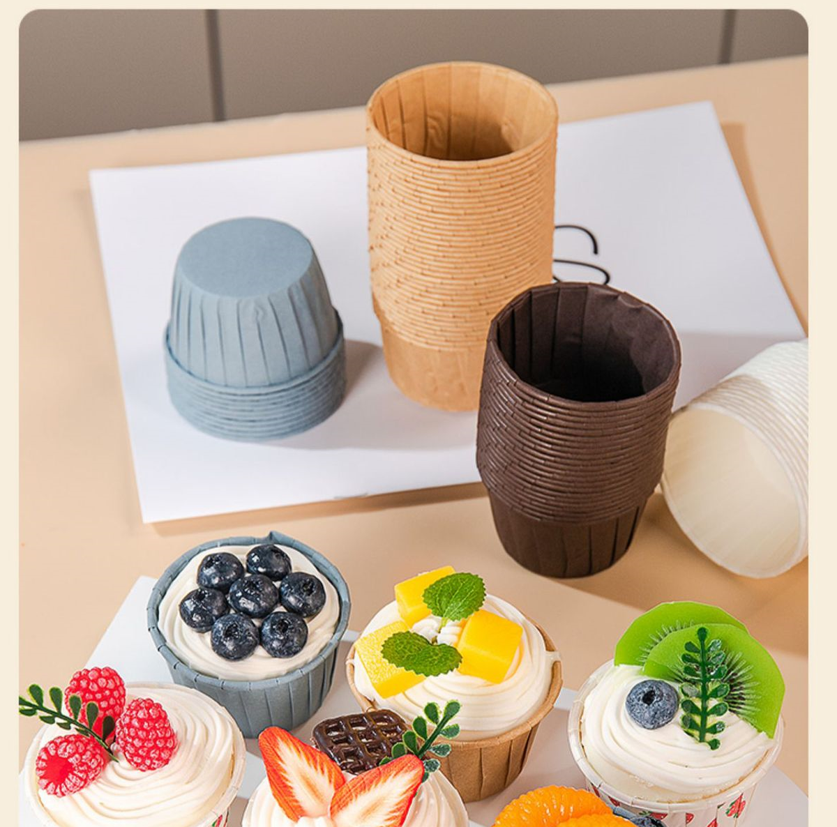 Muffin cups cake paper cups square high temperature resistant baking home Netflix cups disposable