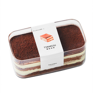 Tiramisu box Mousse bean milk fruit wood bran cake Western dessert net red dessert transparent thousand layer box