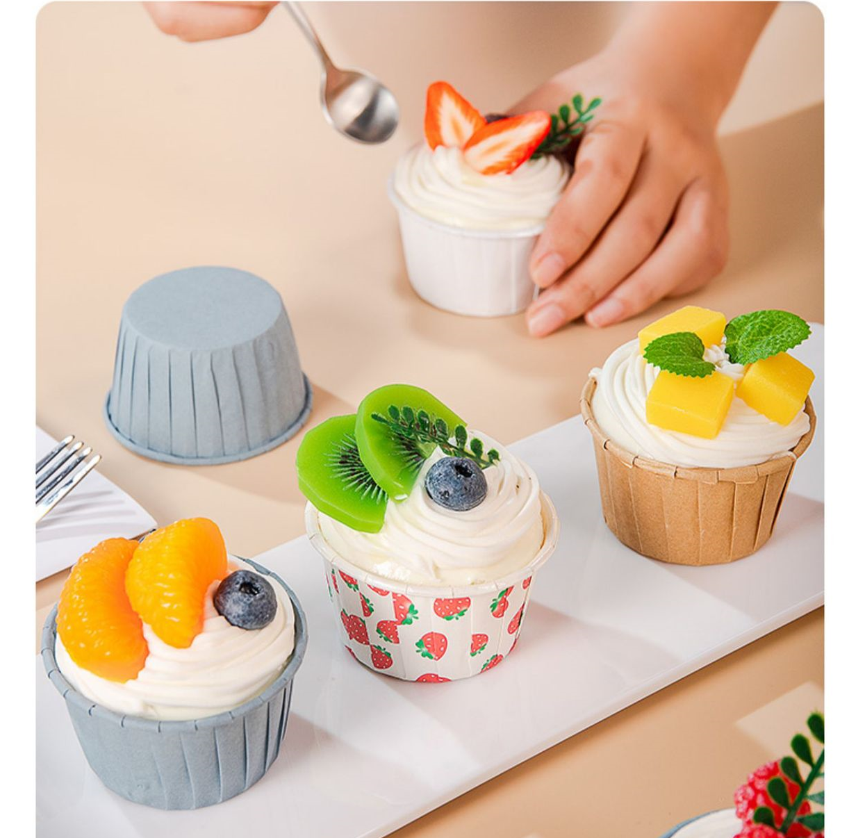 Muffin cups cake paper cups square high temperature resistant baking home Netflix cups disposable