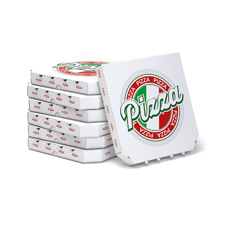 wholesale custom printed 12x12 12*12 7 9 16 inch Paper Packaging maker corrugated pizza box with logo