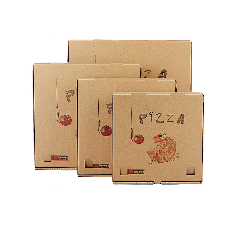 wholesale custom printed 12x12 12*12 7 9 16 inch Paper Packaging maker corrugated pizza box with logo