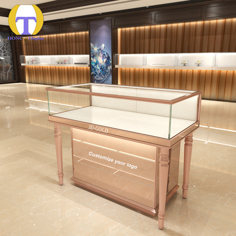 Wood Jewelry Accessories Display Stand Floor Rotating Jewelry Store Display Rack for Earring Necklace Cabinet Show Case