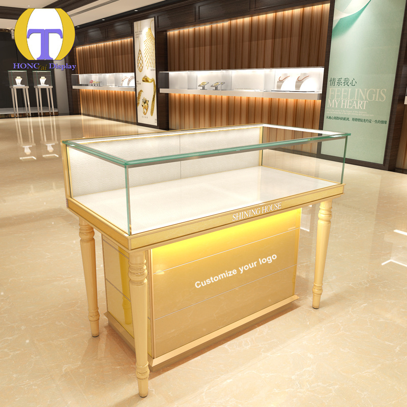 Wood Jewelry Accessories Display Stand Floor Rotating Jewelry Store Display Rack for Earring Necklace Cabinet Show Case