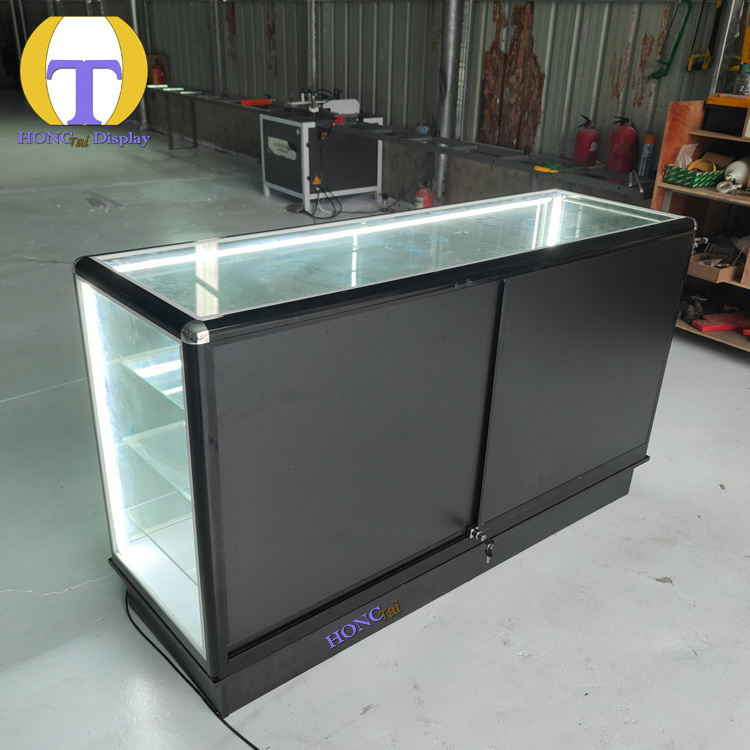 Factory Original Custom 6ft Glass Shelf LED-Lit Modern Cabinet Aluminum & MDF Material for Shop & Retail Store Use