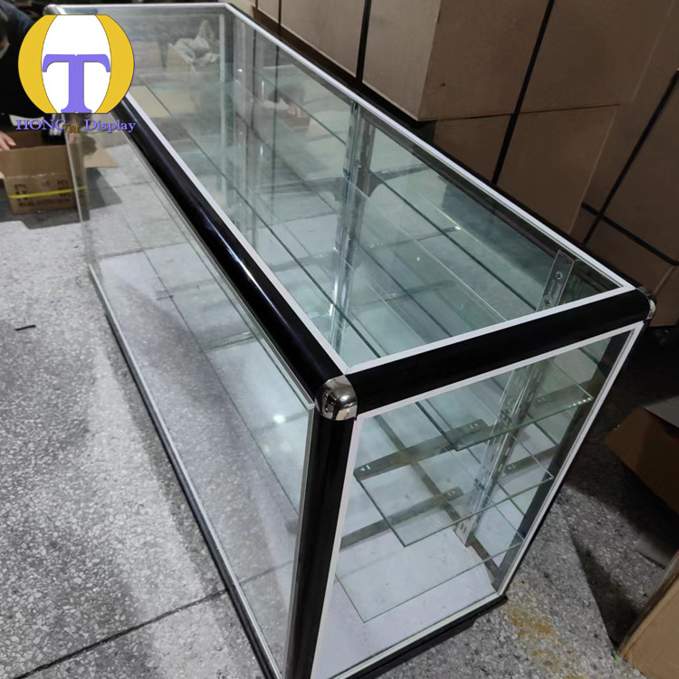 Factory Original Custom 6ft Glass Shelf LED-Lit Modern Cabinet Aluminum & MDF Material for Shop & Retail Store Use