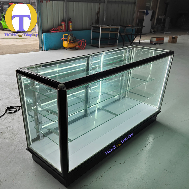 Factory Original Custom 6ft Glass Shelf LED-Lit Modern Cabinet Aluminum & MDF Material for Shop & Retail Store Use