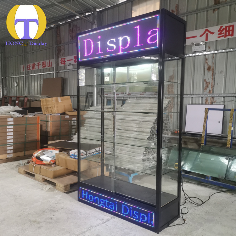 Full Vision LED Lighting Screen Glass Showcase Fashion Design Smoke Shop Display