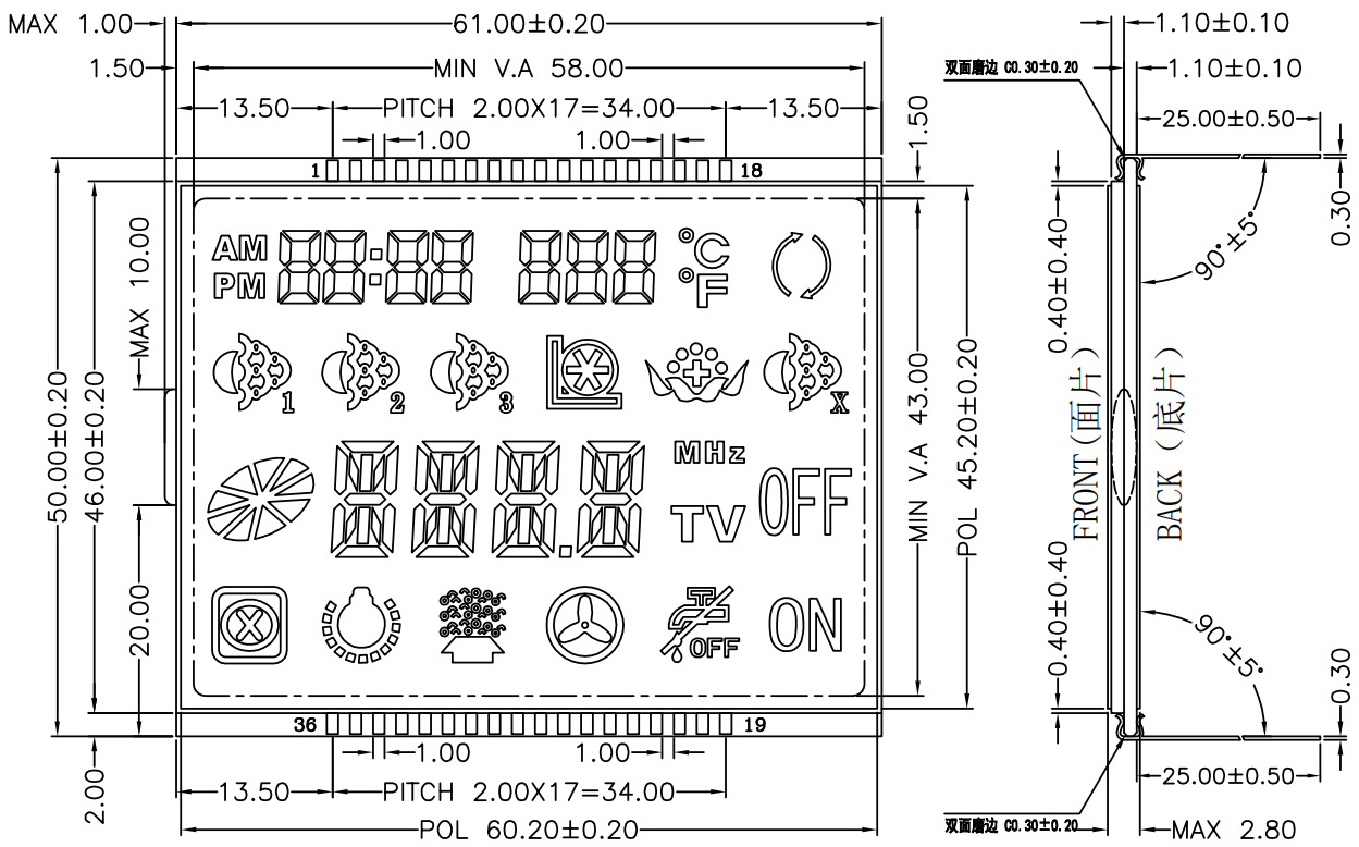 custom graphic HTN LCD display