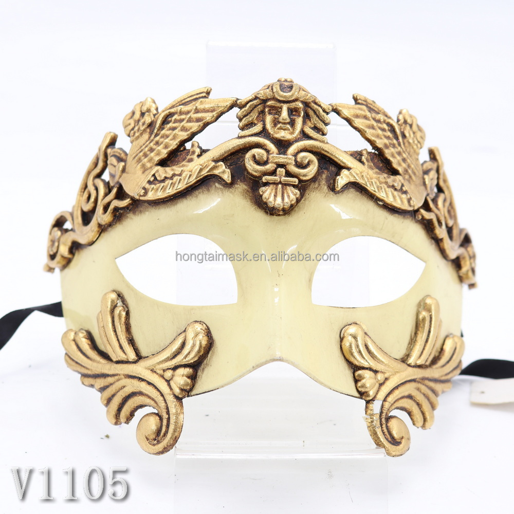 High Quality Eco material Roman Venice Style Half Face Venetian Hand Painted Rhinestone Mask for Halloween Carnival Party Event