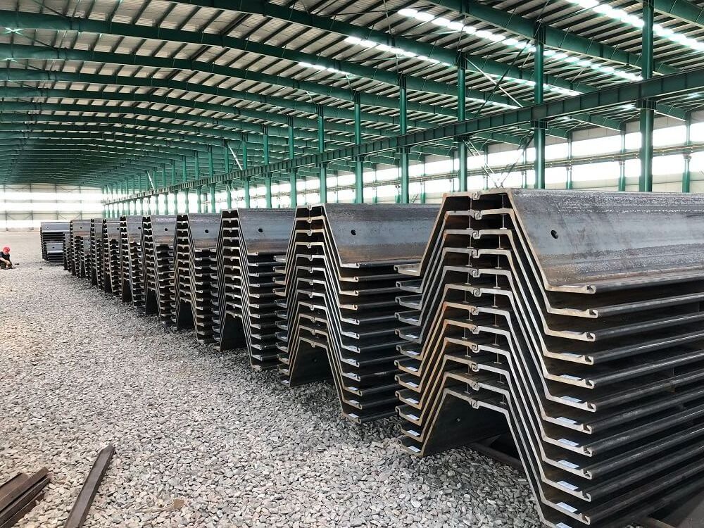 600*360 pz40 cofferdam larsen piling galvanized  steel u sheet pile bar weight seawal mhz28 12m