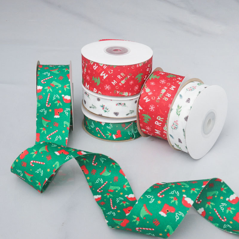 HOT SALE  High Quality Wholesale New Christmas Wired Edge Ribbon  High Quality Ribbons for Gift Wrap