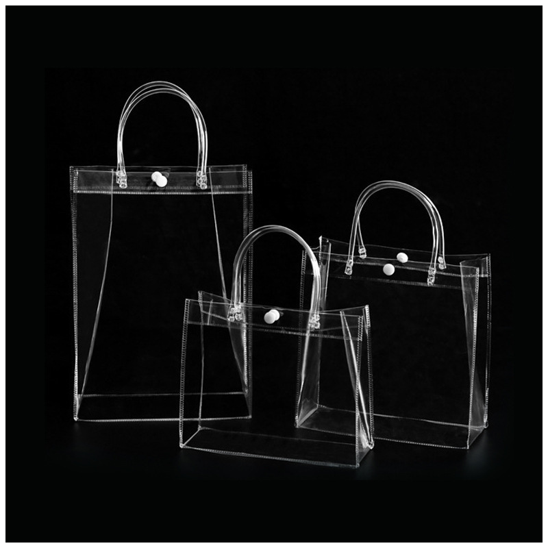 Hot Selling Transparent Reusable Clear Shopping Pvc Flower Custom Gift Packaging Bag For Watch and Industrial  Use With Logo