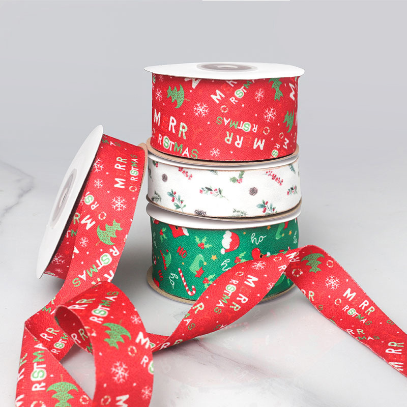 HOT SALE  High Quality Wholesale New Christmas Wired Edge Ribbon  High Quality Ribbons for Gift Wrap