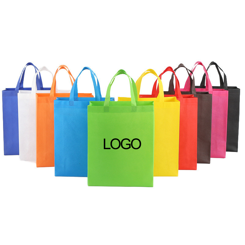 High Quality Wholesale Handle Bag Laminated Non-Woven Fabric With Custom Logo Reusable For Shopping Grocery Shoes Packaging