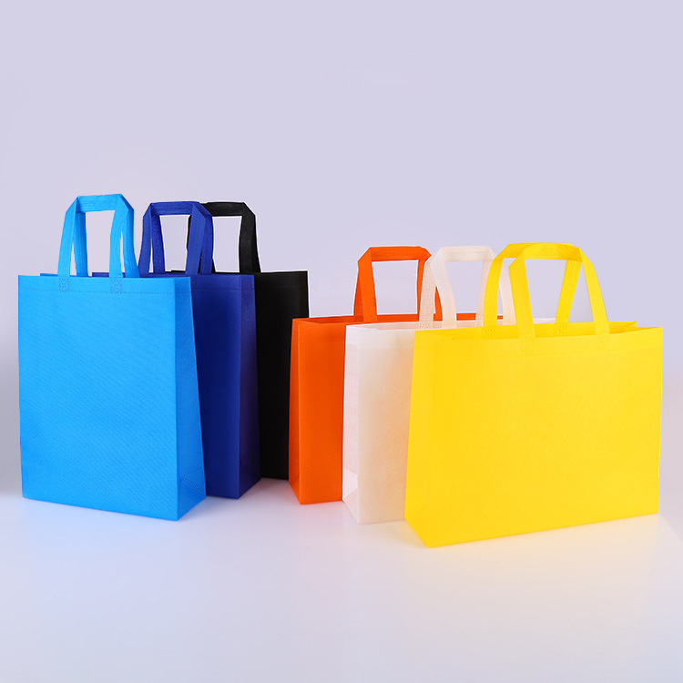 Low Moq Products Goods Cheap Tote Bags Custom Printed Recyclable Fabric Reusable Non-Woven Shopping Bags For Packaging With Logo