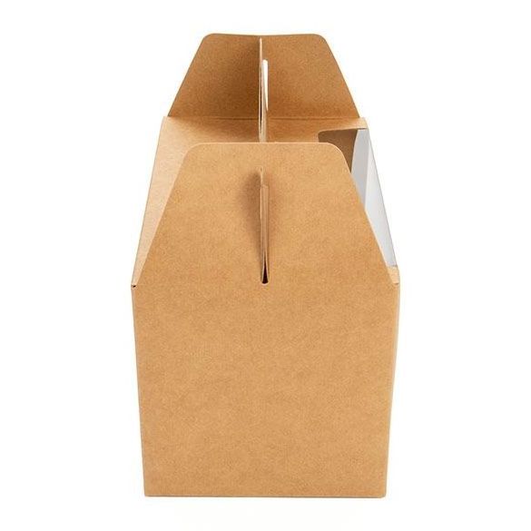 Folding clear window gable boxes kraft paper coaster packaging box for glass cups