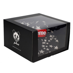 Wholesale Custom Logo Design Hat Packaging Boxes Paper Hip Hop Cap Baseball Hat Box with Clear Window