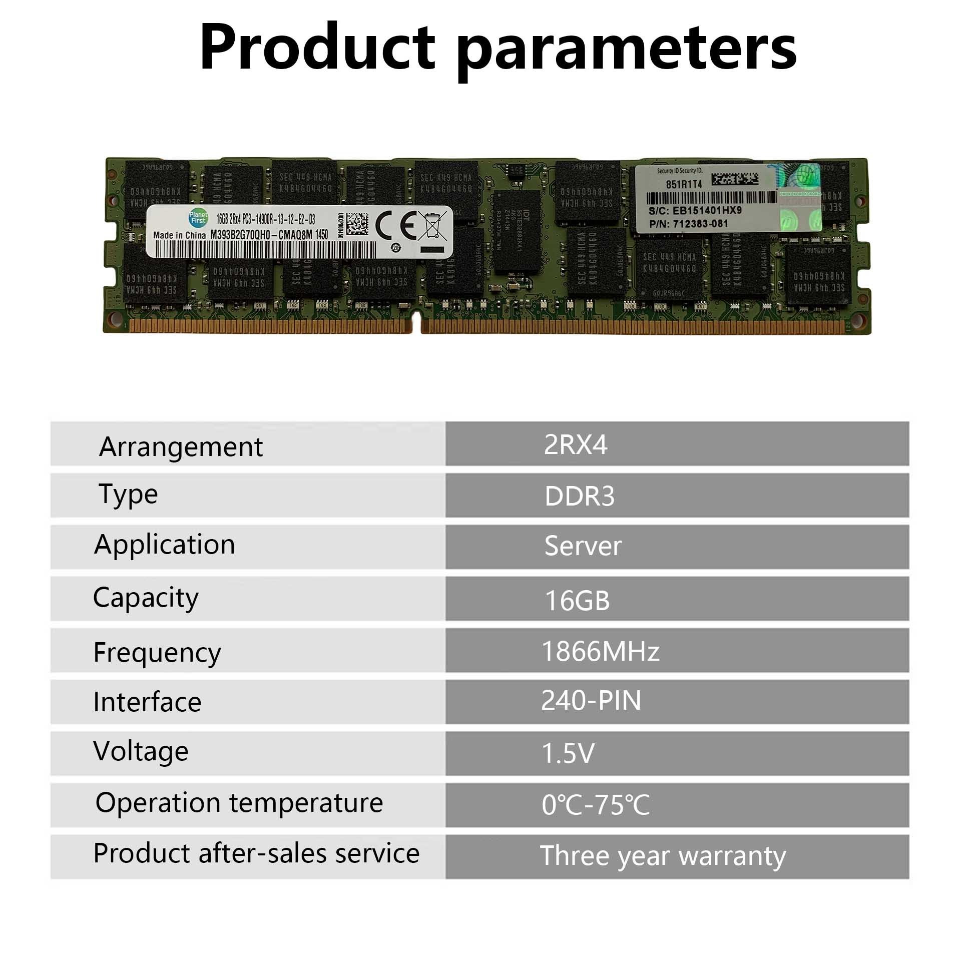 Server RAM 16 GB 2RX4 PC3L-14900R DDR3 REG ECC  Server Memory Stick 100% Tested Fast Ship