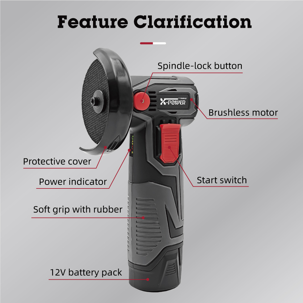 12VPortable Multi-Function brushless angle grinder DIY Polishing Machine Rechargeable Cordless Mini Cutter/Angle Grinder