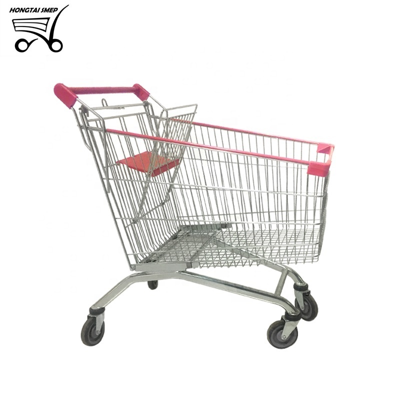 Supermarket cart handling shopping trolley supermarket handing trolley with 2 layers