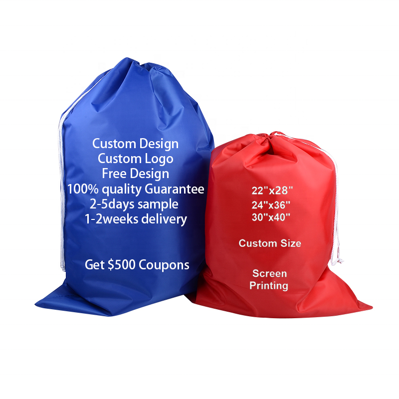 Small Laundry Bag with Carry Strap and Locking Drawstring, Color choose - Size: 22w