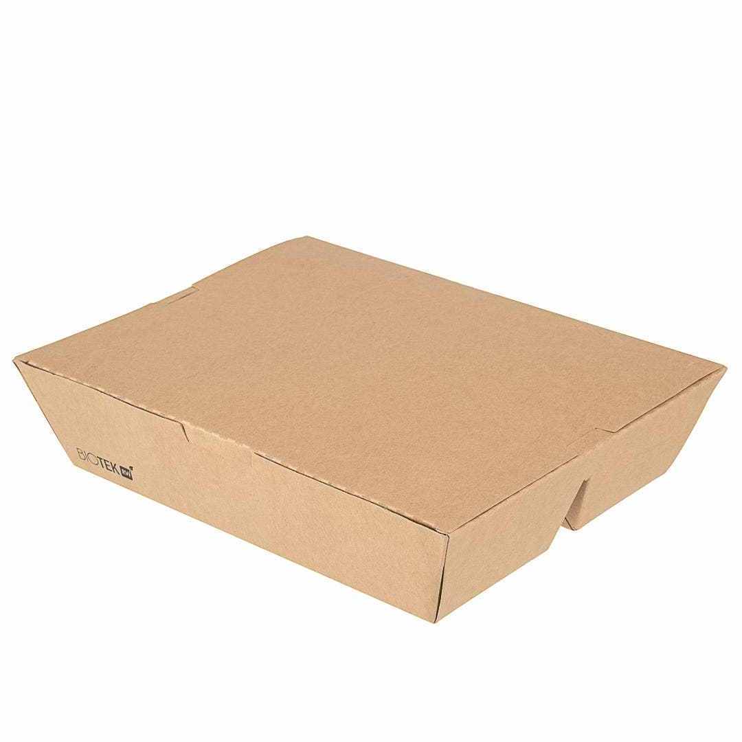 Wholesale custom disposable lunch food container burger box 3 compartments kraft paper bento box