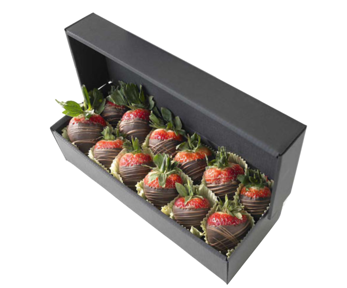 Lid off 12 pieces paper candy chocolate gift box chocolate covered strawberries box for strawberries