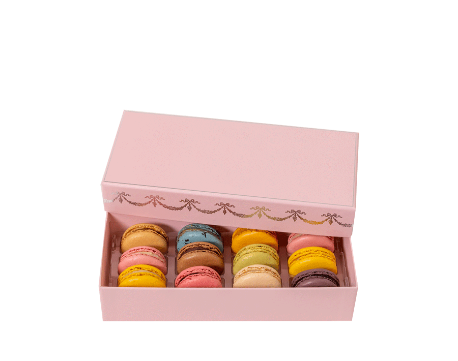 Wholesale custom candy chocolate packing 12 Pink macaron box cardboard macaron packaging gift box