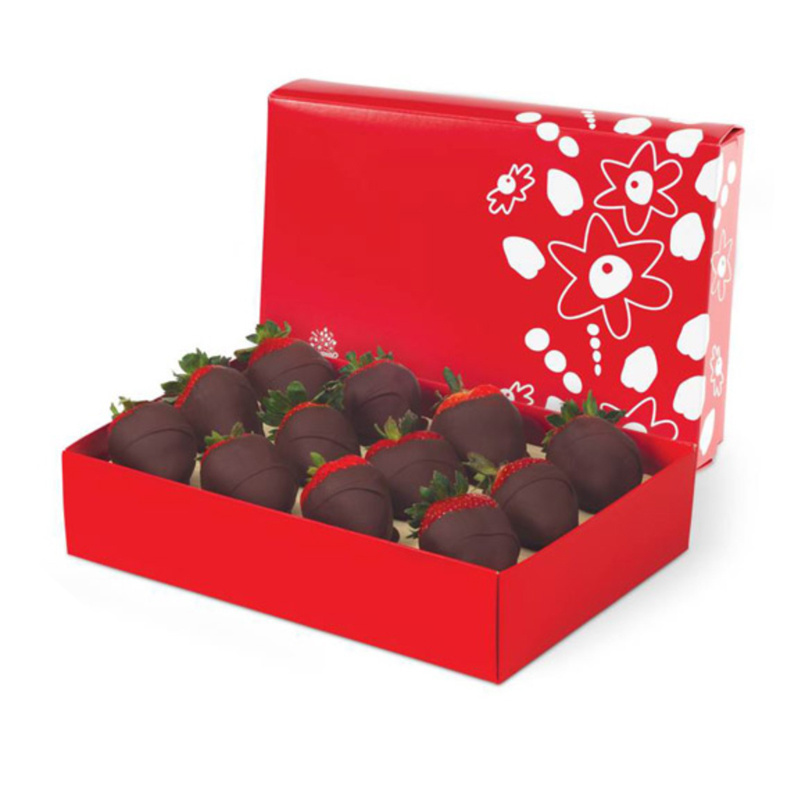 Lid off 12 pieces paper candy chocolate gift box chocolate covered strawberries box for strawberries