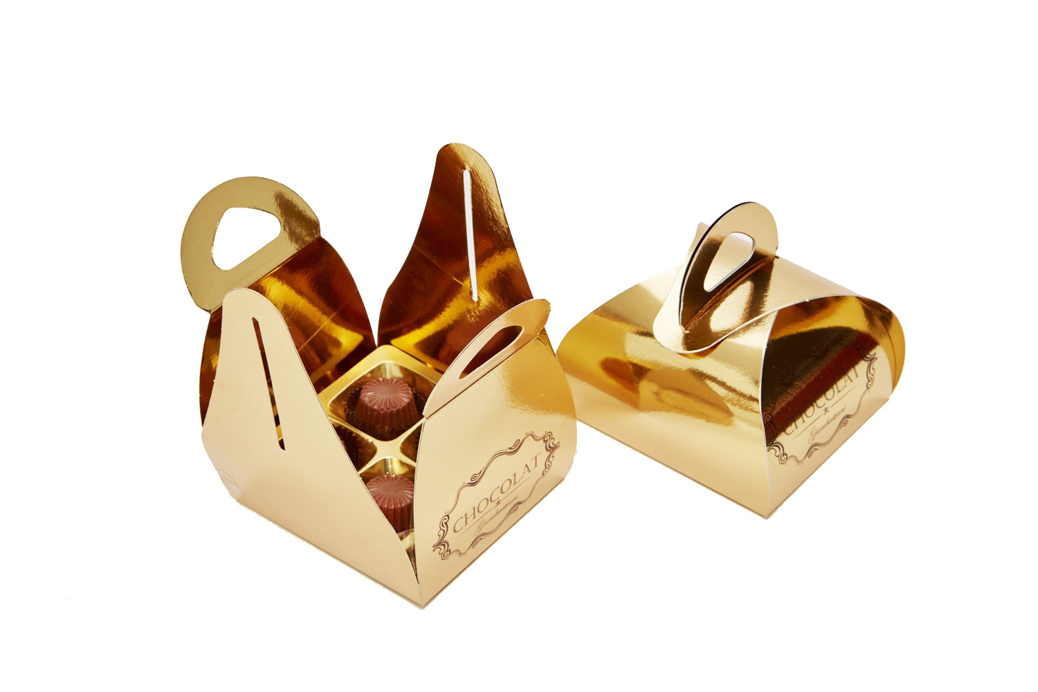 Luxury gold paper box wedding cake box chocolate box with handle