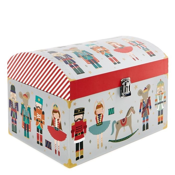 Wholesale custom small treasure paper toy chest christmas toy gift box with lock